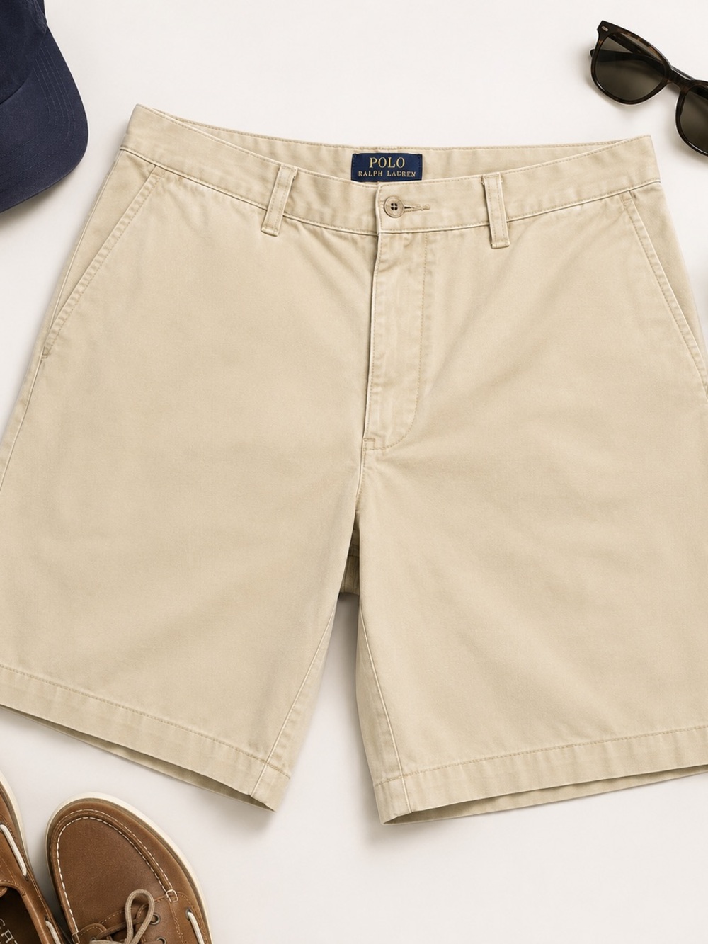 Polo by Ralph Lauren Beige Flat-Front Men's Shorts